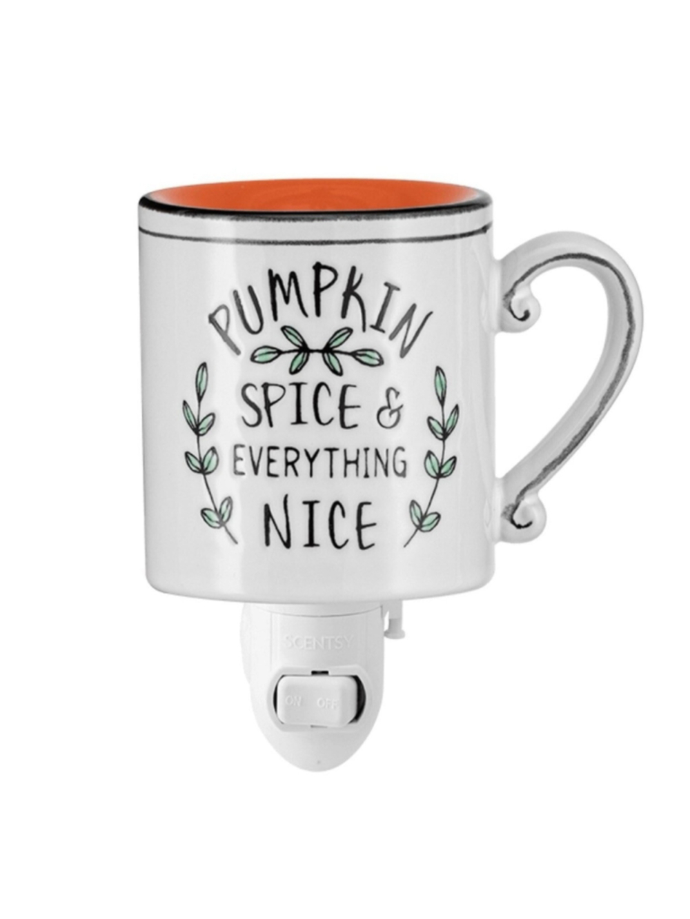 Scentsy Pumpkin Spice & Everything Nice Plug In Wax Warmer and 3 Scentsy Bars